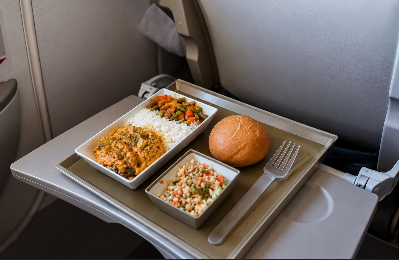 Assorted meal dishes on a tray